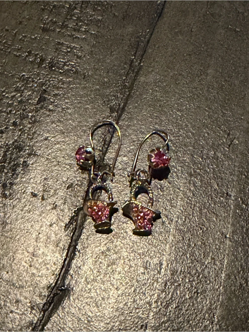 Vintage Pink Basket Charm Drop Earrings - Women Jewelry